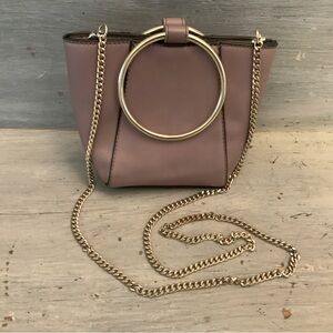 Co-Lab Mauve Dusty Rose Faux Leather Mini Crossbody Handbag Purse Good Condition